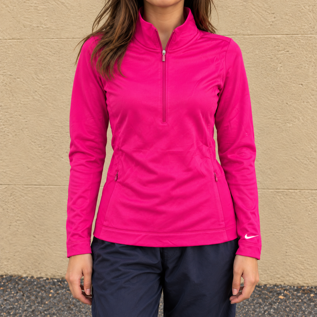Nike Golf 1/4 Zip Jumper Women's Small Pink Activewear Golf Core