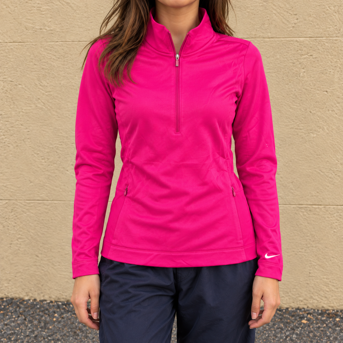 Nike Golf 1/4 Zip Jumper Women's Small Pink Activewear Golf Core