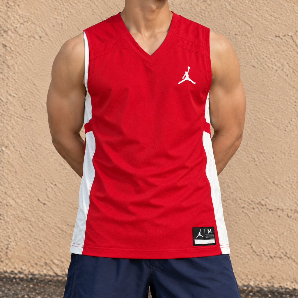 y2k Jordan Jumpman Basketball Jersey Tank Men's Medium Red White