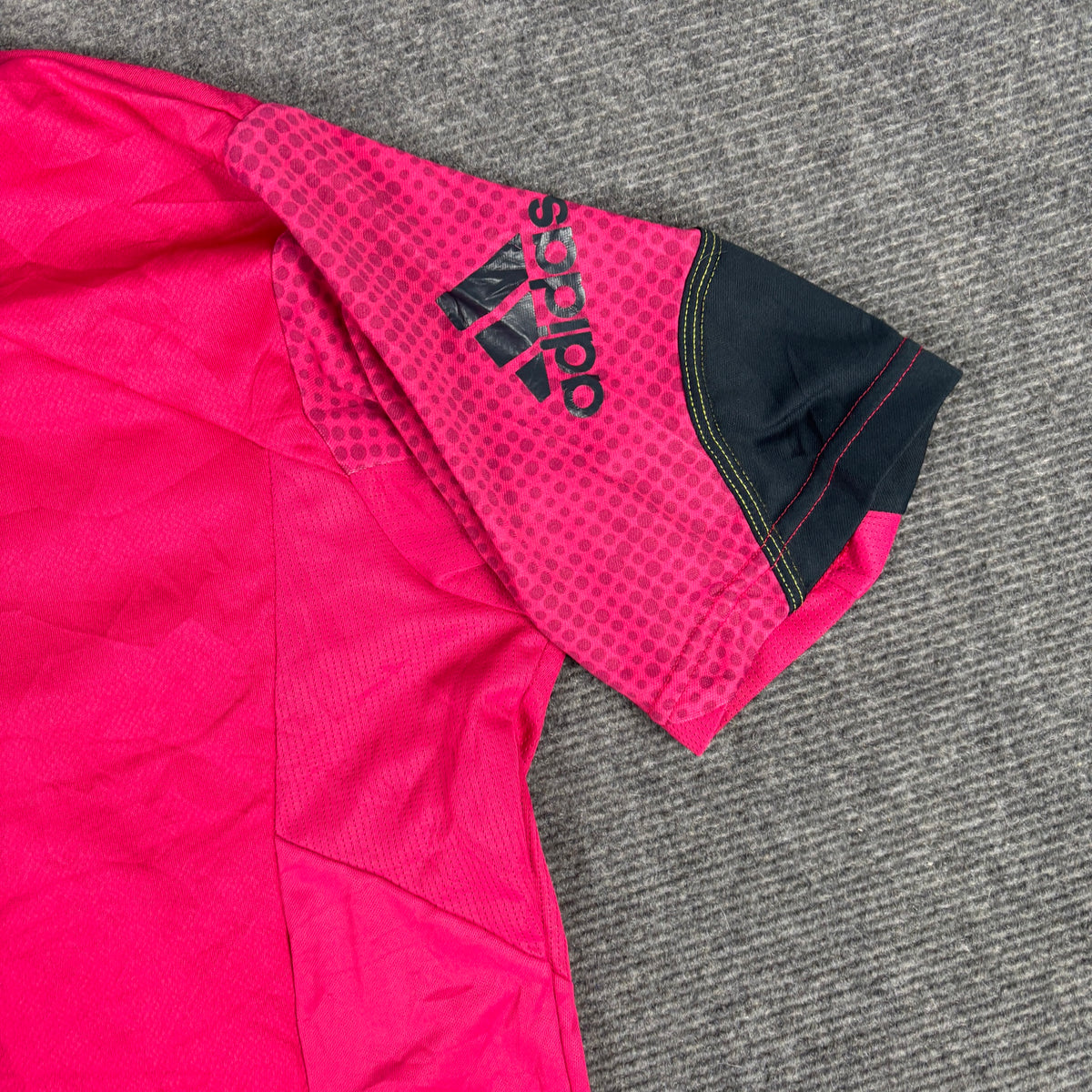 Y2K Adidas Climacool Rugby Jersey Top Hot Pink Navy Fitted photo 5