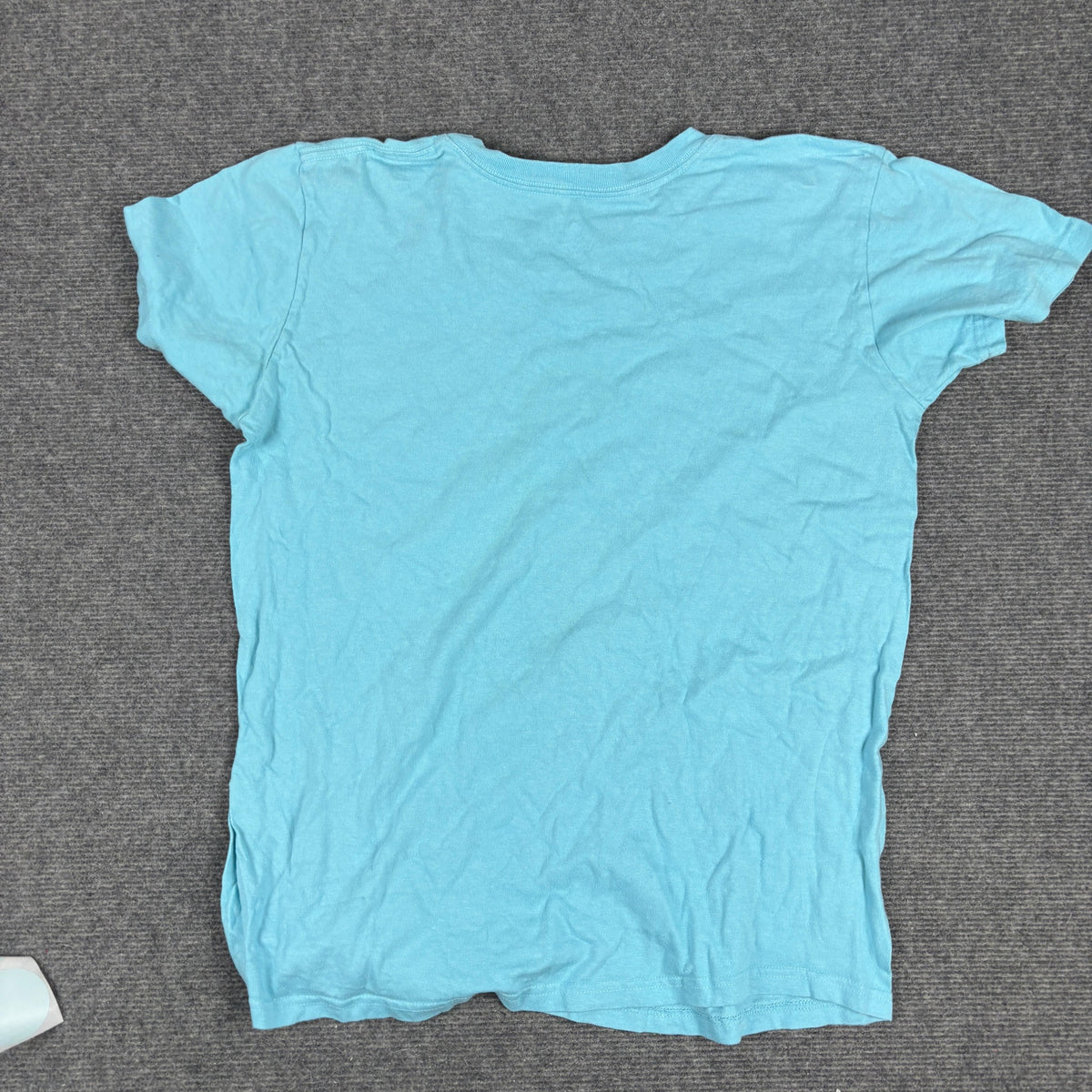 Y2K Adidas V-Neck Logo Tee Sky Blue Fitted photo 3
