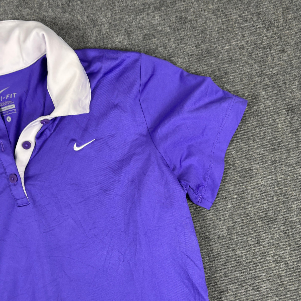 Vintage Nike Court Dri-Fit Tennis Polo Purple White Fitted photo 4