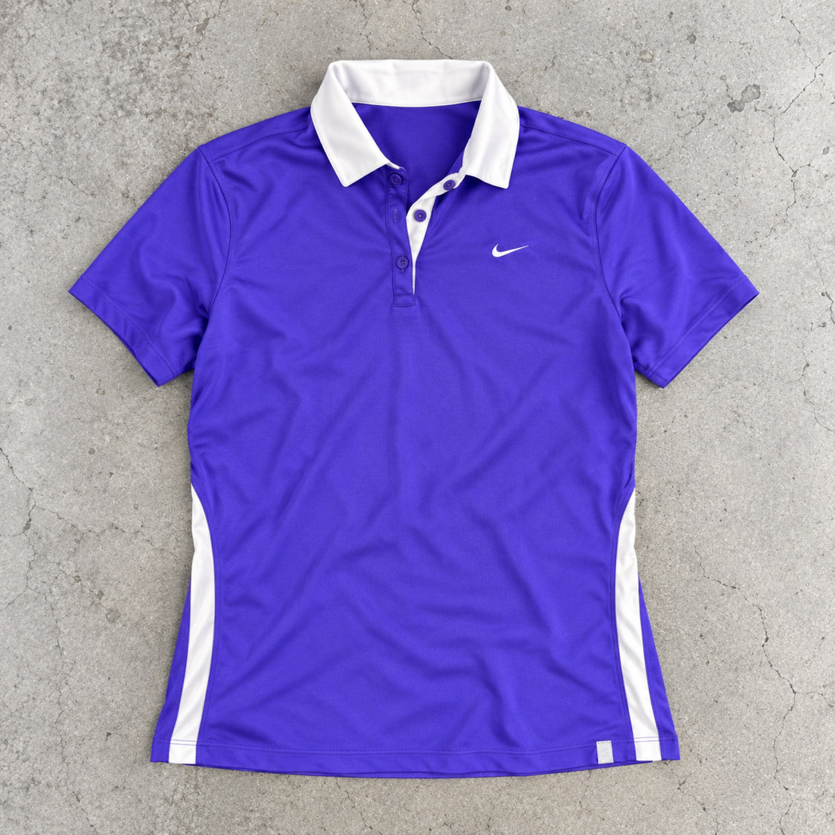 Vintage Nike Court Dri-Fit Tennis Polo Purple White Fitted photo 2