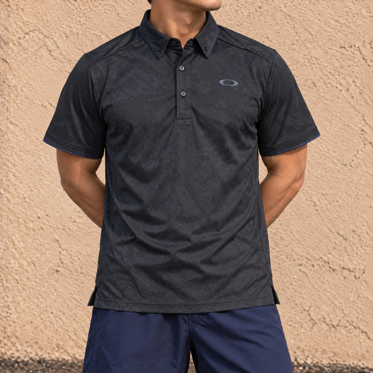 Oakley Performance Fit Golf Polo Black Embossed Camo photo 1