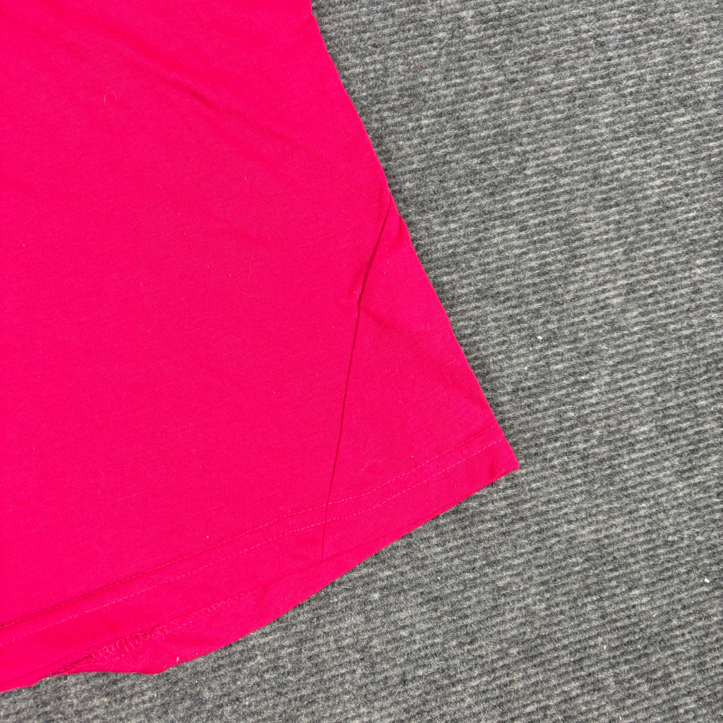 Puma V-Neck Logo Tee Hot Pink Orange Cropped photo 6
