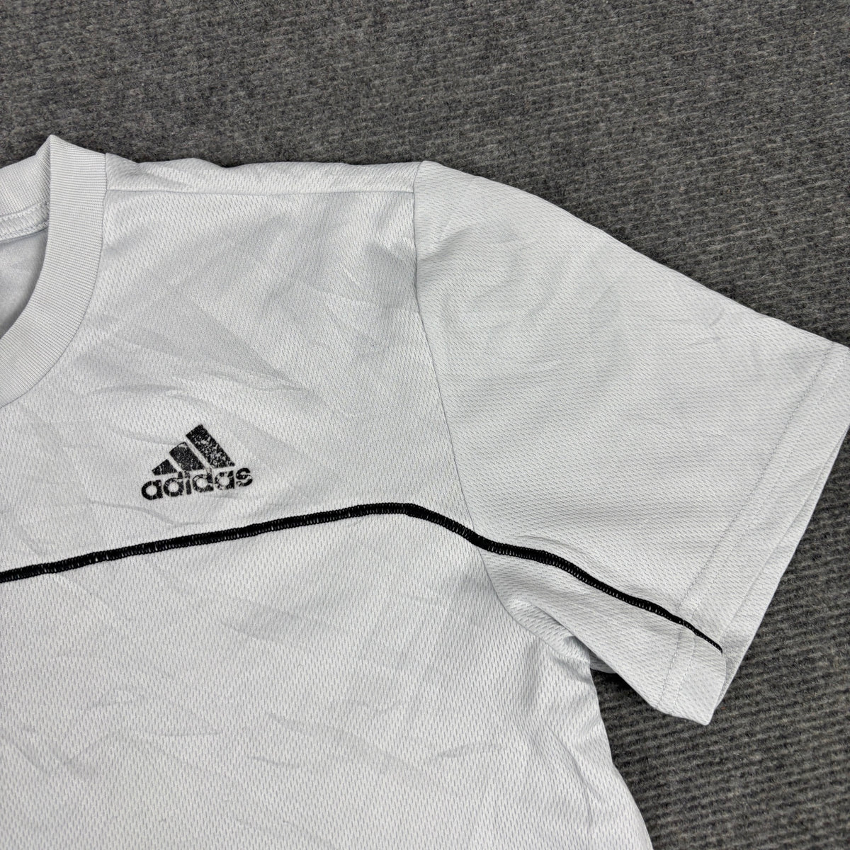Adidas Climalite Logo Tee White Black Piping photo 4