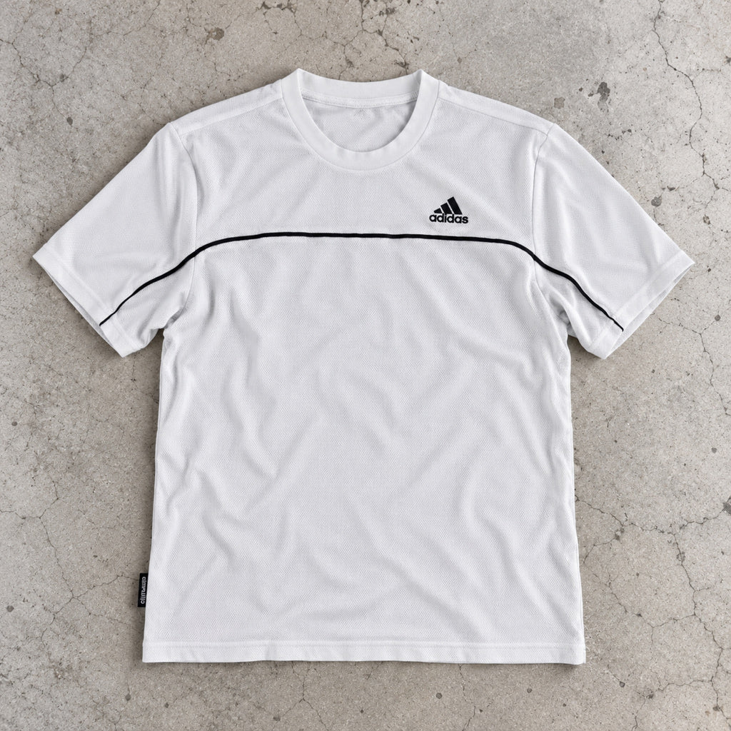 Adidas Climalite Logo Tee White Black Piping photo 2