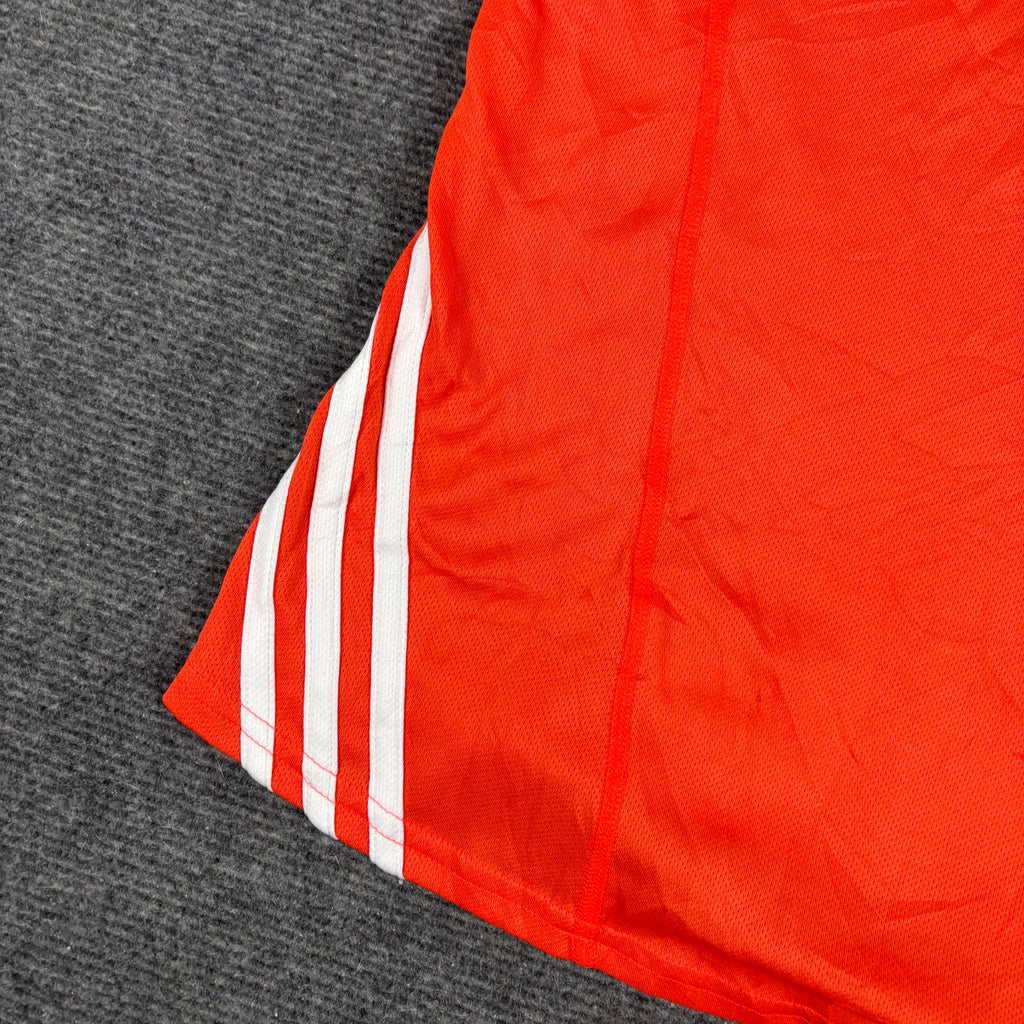 Adidas Running Climalite Long Sleeve Top Orange 3 Stripe Fitted photo 5