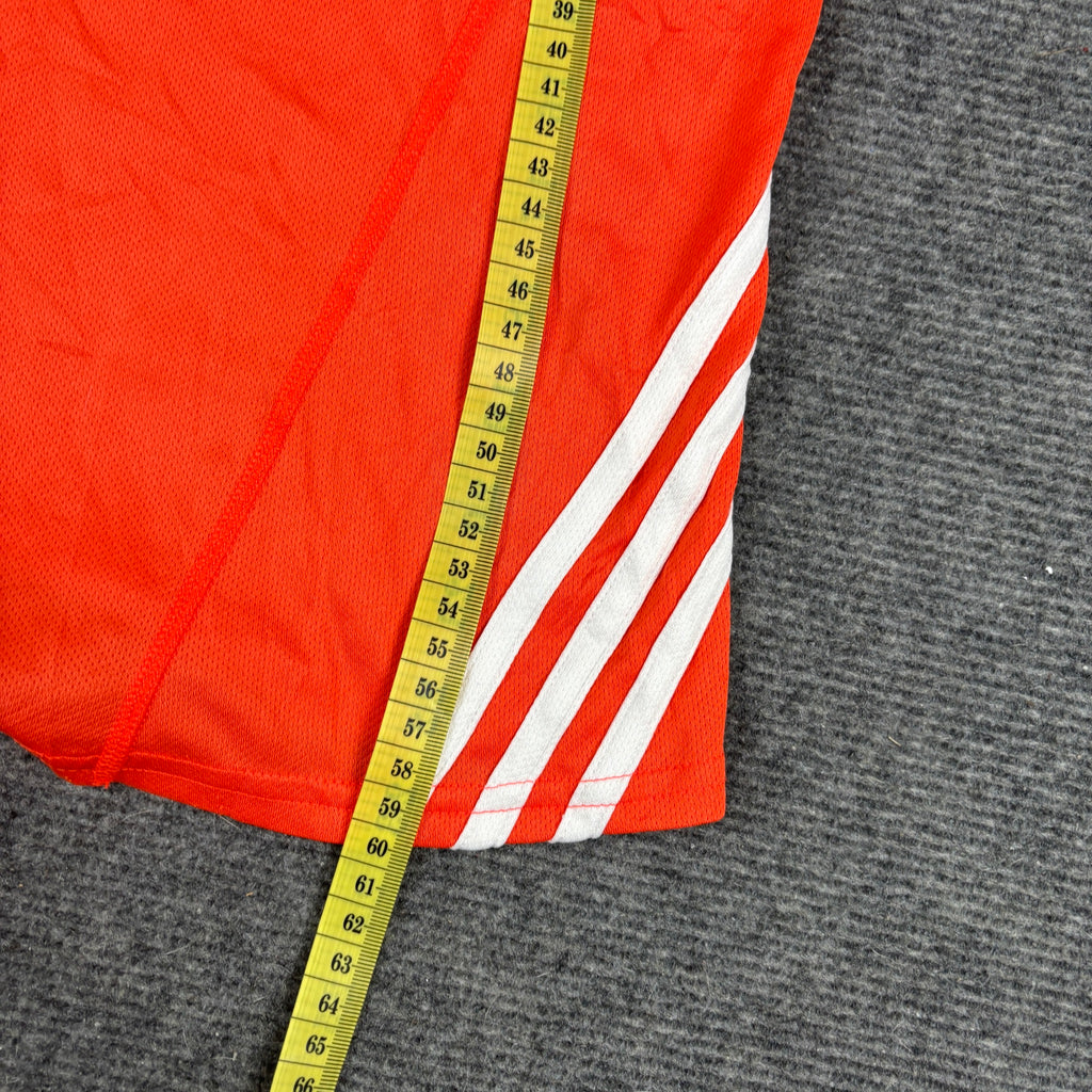 Adidas Running Climalite Long Sleeve Top Orange 3 Stripe Fitted photo 9