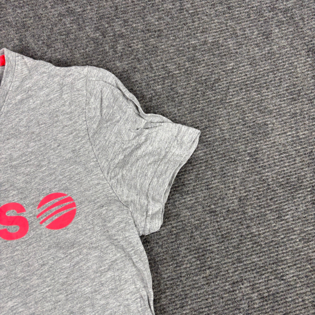 Y2K Adidas Neo Logo Baby Tee Grey Neon Pink Petite photo 4