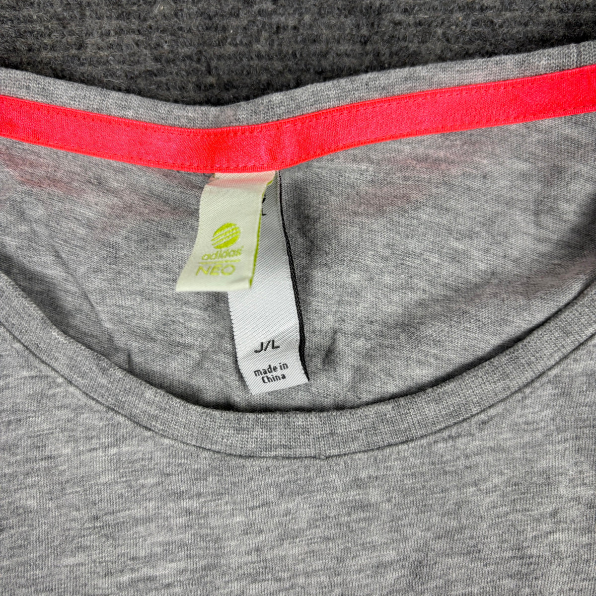 Y2K Adidas Neo Logo Baby Tee Grey Neon Pink Petite photo 5