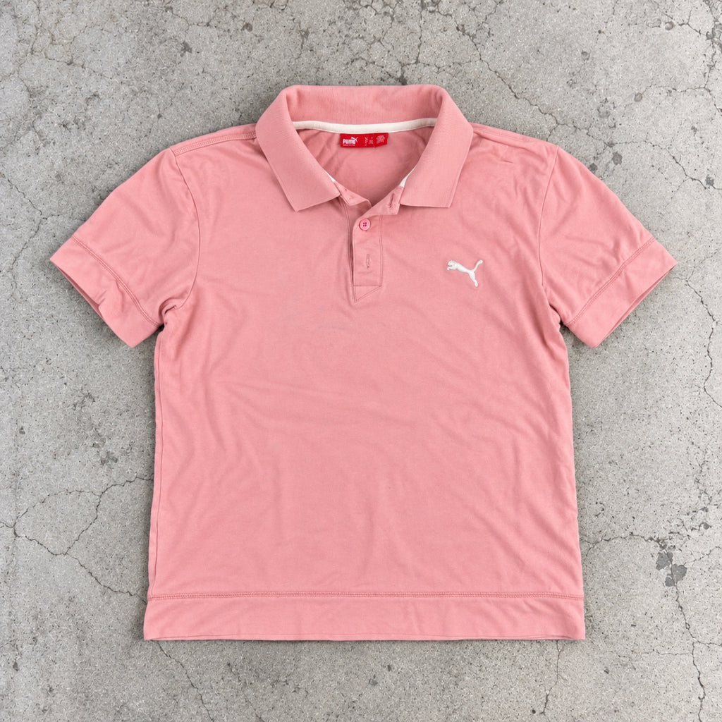 Y2K Puma Classic Pique Polo Baby Pink Fitted photo 2