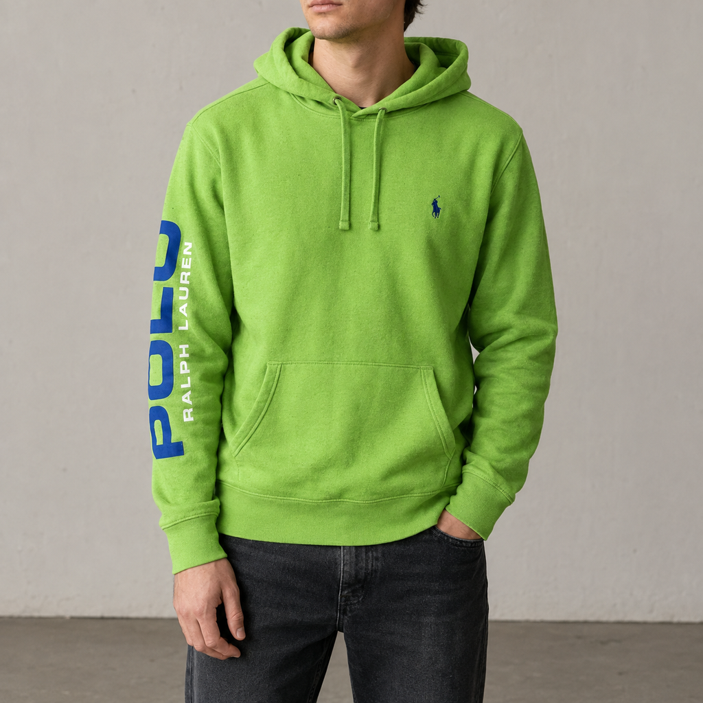 Ralph Lauren Hoodie Men's S Green Spell Out Logo Small Pony Jumper