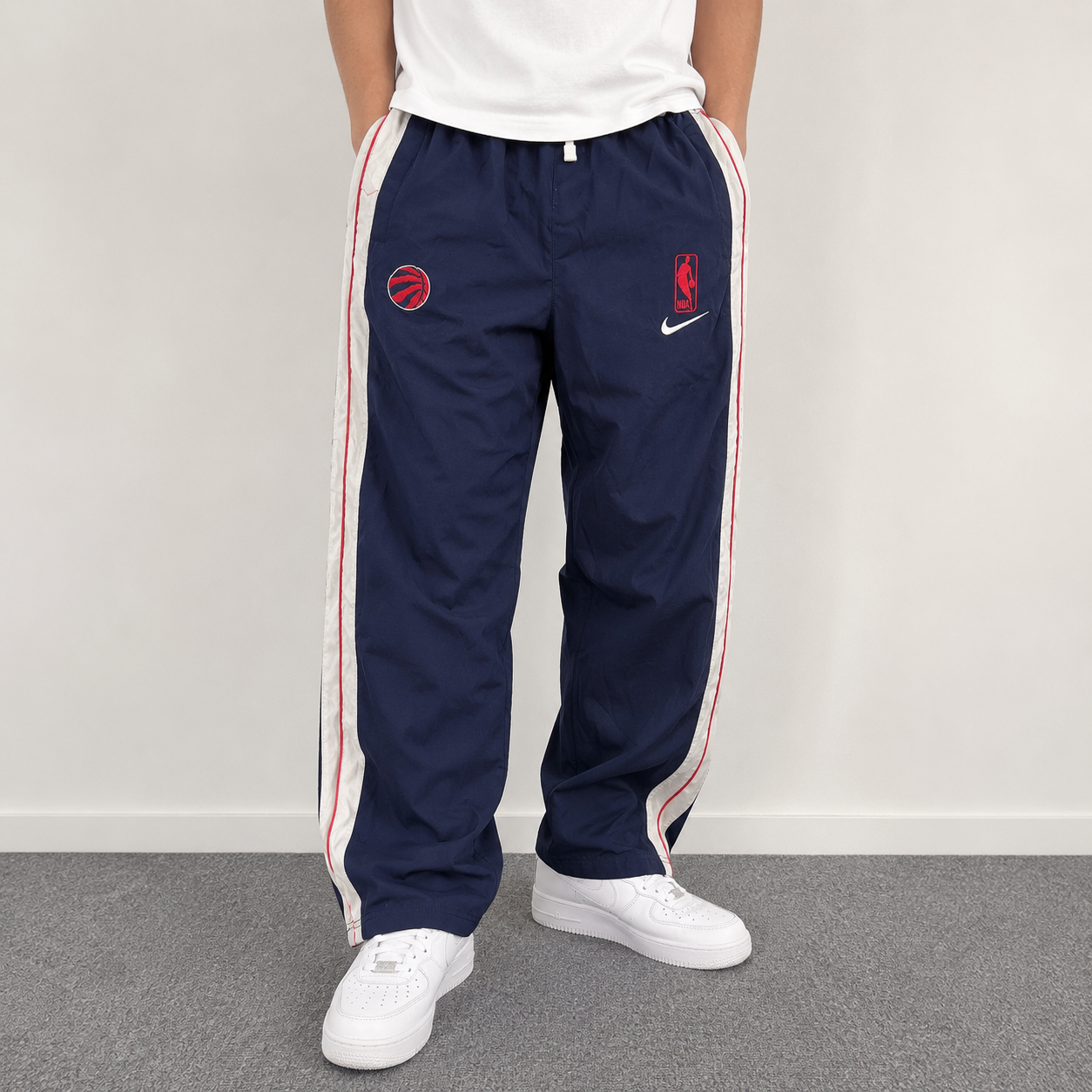 Nike NBA Toronto Raptors Track Pants S Purple Embroidered Logos Straight Leg