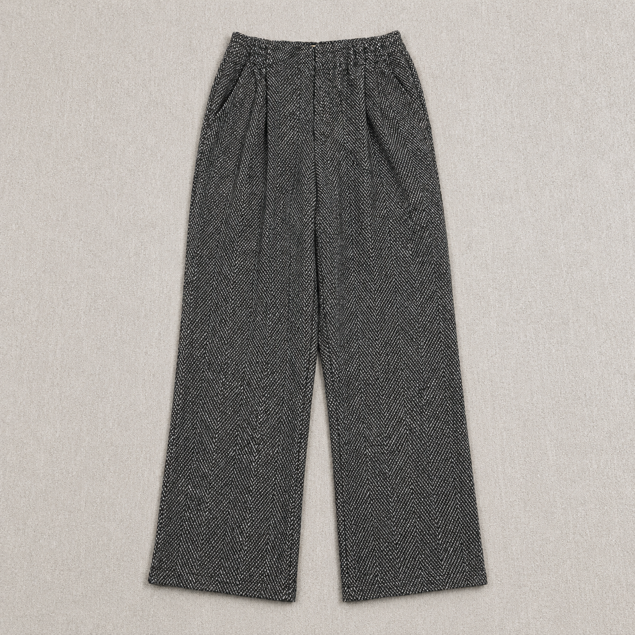 Vintage Japanese Tweed Trousers Men's Medium Grey Wool Pleated Pants