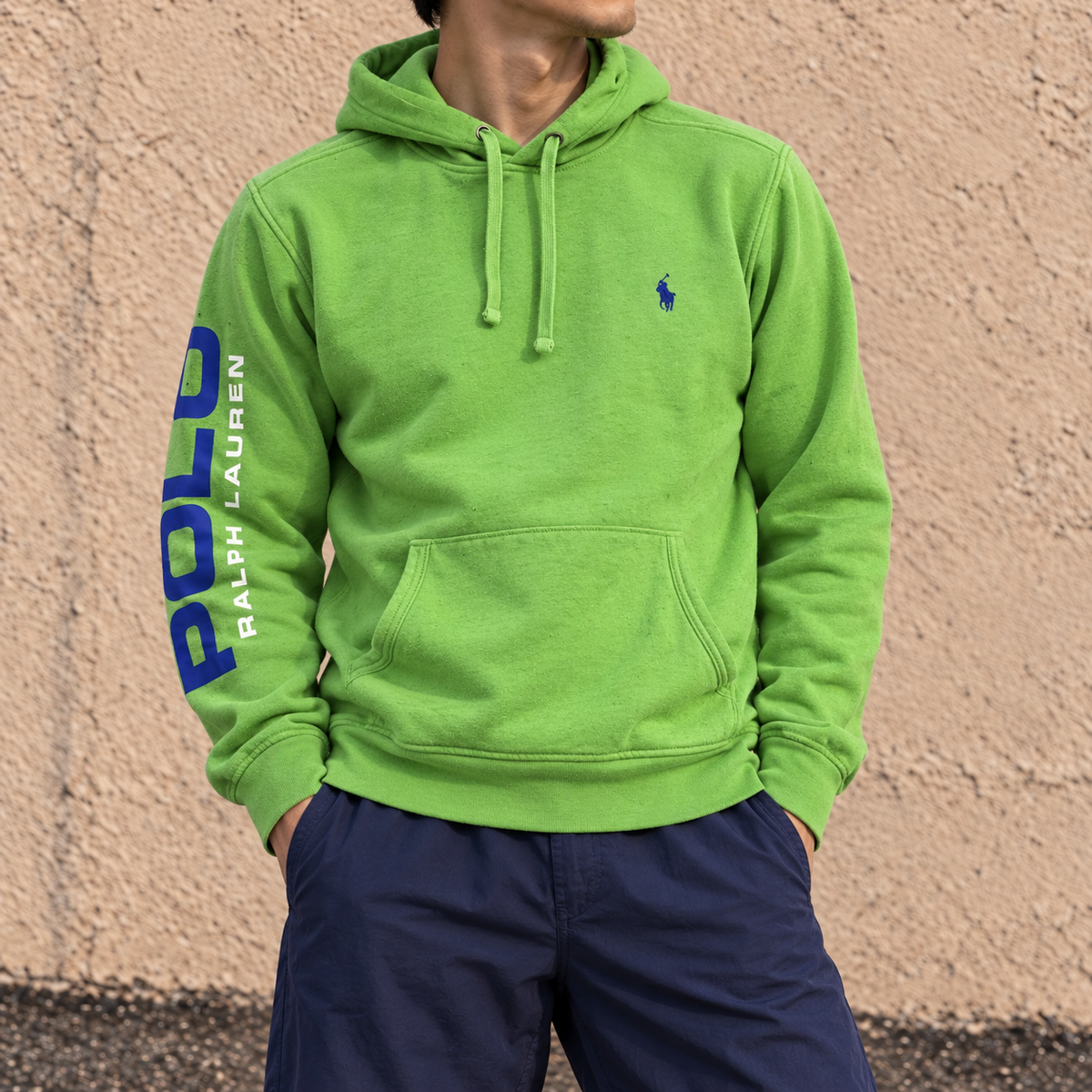 Ralph Lauren Hoodie Men's S Green Spell Out Logo Small Pony Jumper