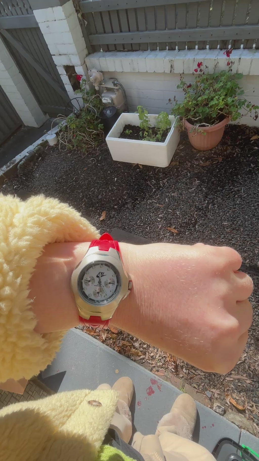 Vintage 90s Nike Chronograph Swiss Time Analogue Watch Red Band OSFM Made in USA