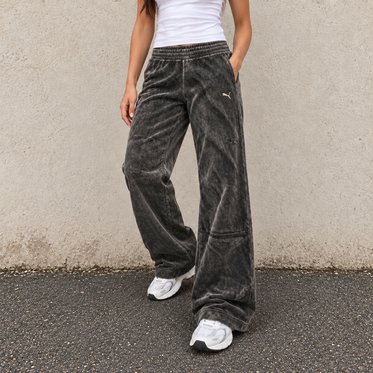 Vintage Puma Velour Track Pants Women's Small Flared Leg y2k Activewear