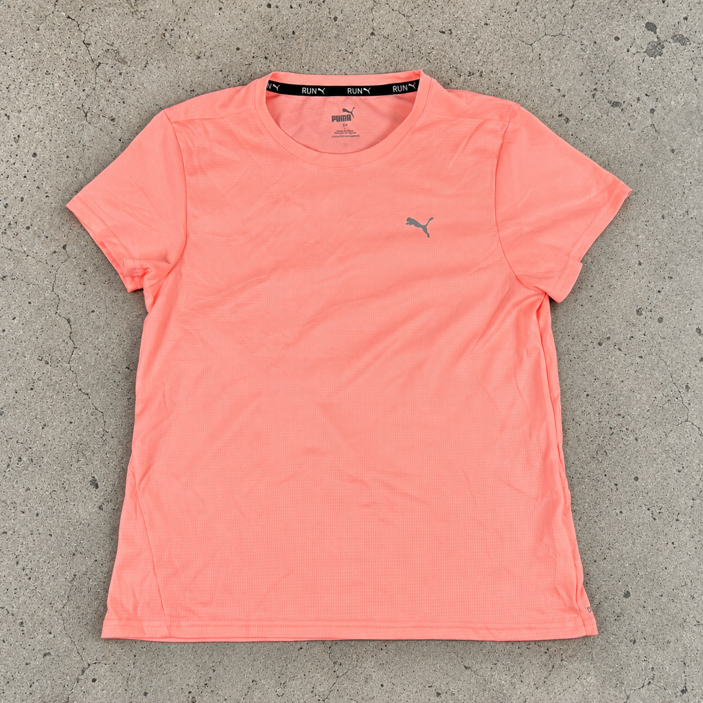 Puma Run Activewear Top Women's Small Pink Grey T-shirt