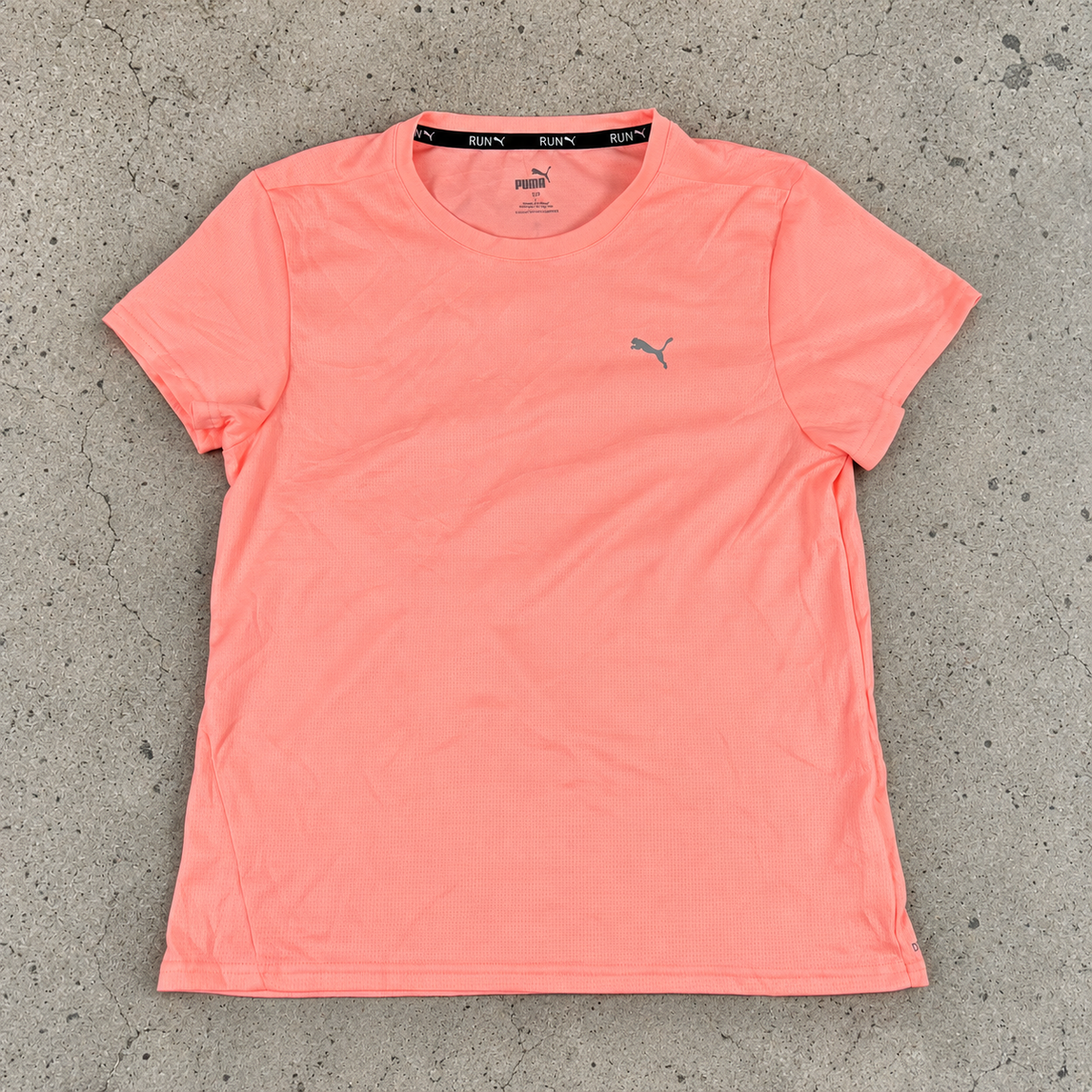 Puma Run Activewear Top Women's Small Pink Grey T-shirt