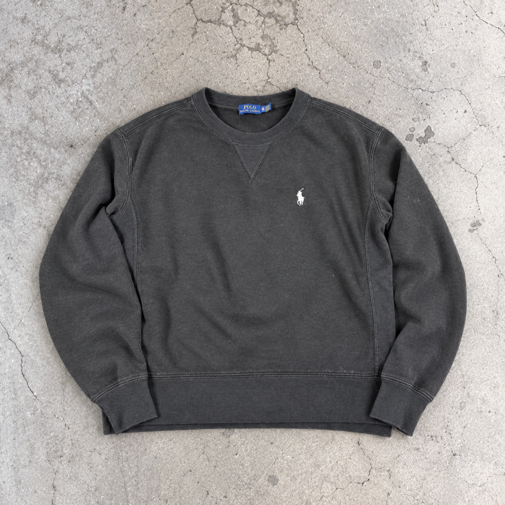 Ralph Lauren Jumper Women's XS Black White Small Pony Sweatshirt Crew Neck