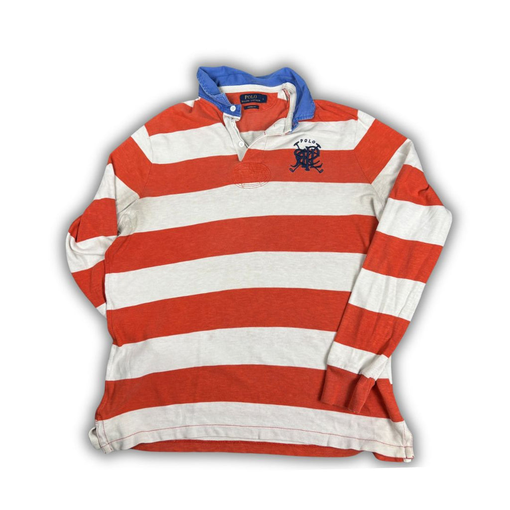 ralph lauren rugby polo orange white
