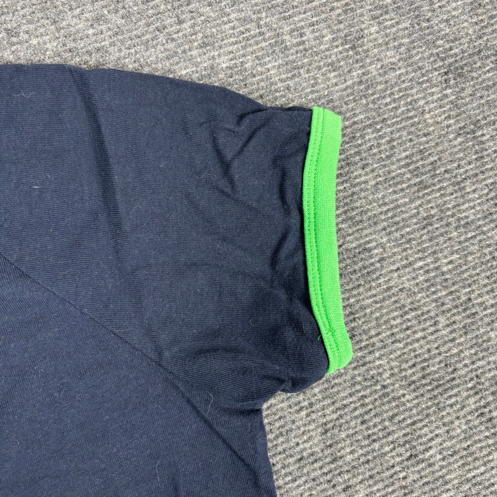 Y2K Nike Ringer Baby Tee Navy Lime Yellow Swoosh Petite photo 4
