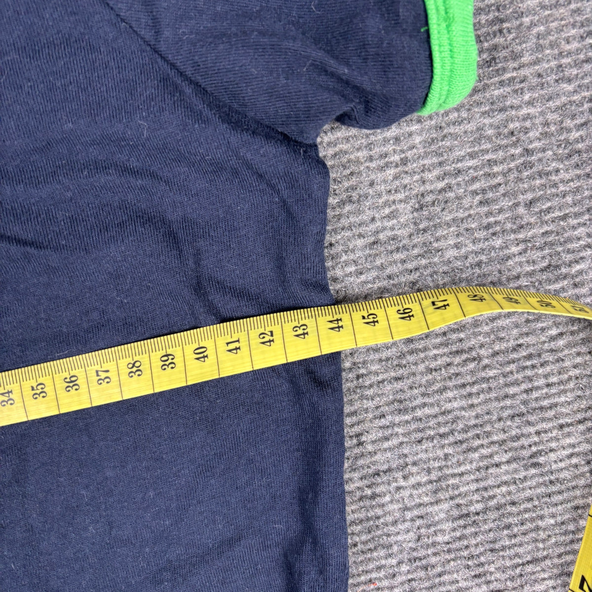 Y2K Nike Ringer Baby Tee Navy Lime Yellow Swoosh Petite photo 7