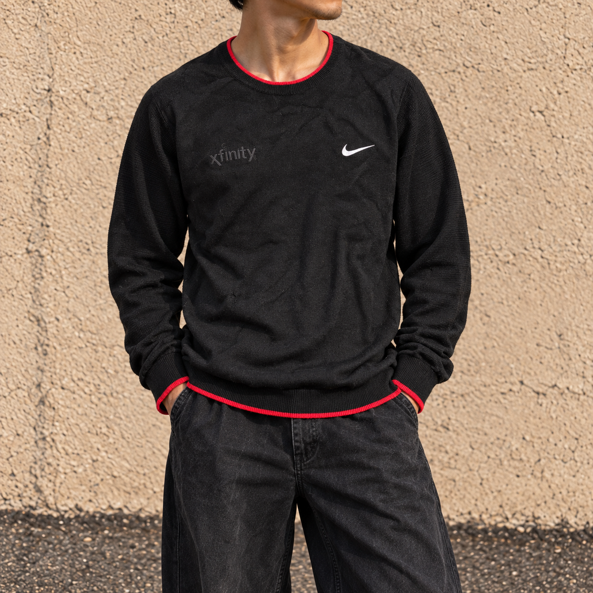 Nike x Tiger Woods Knit Jumper Men's Medium Black Red Golf Knit