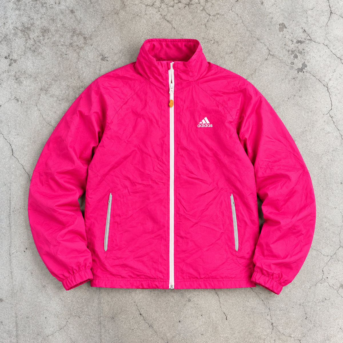 Vintage Y2K Adidas Windbreaker Jacket Women's Small Pink Activewear