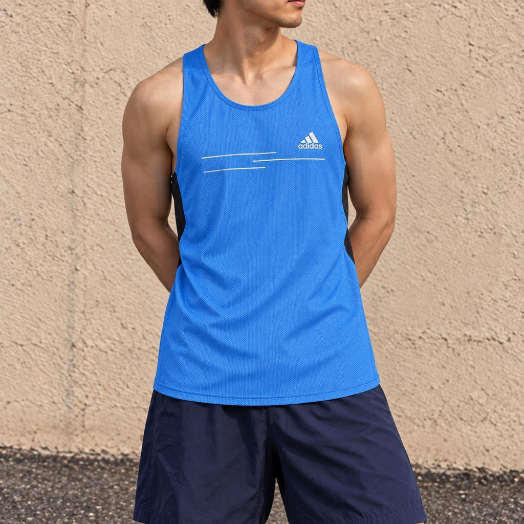 Vintage y2k Adidas Climalite Tank Top Men's Small Blue Run Activewear